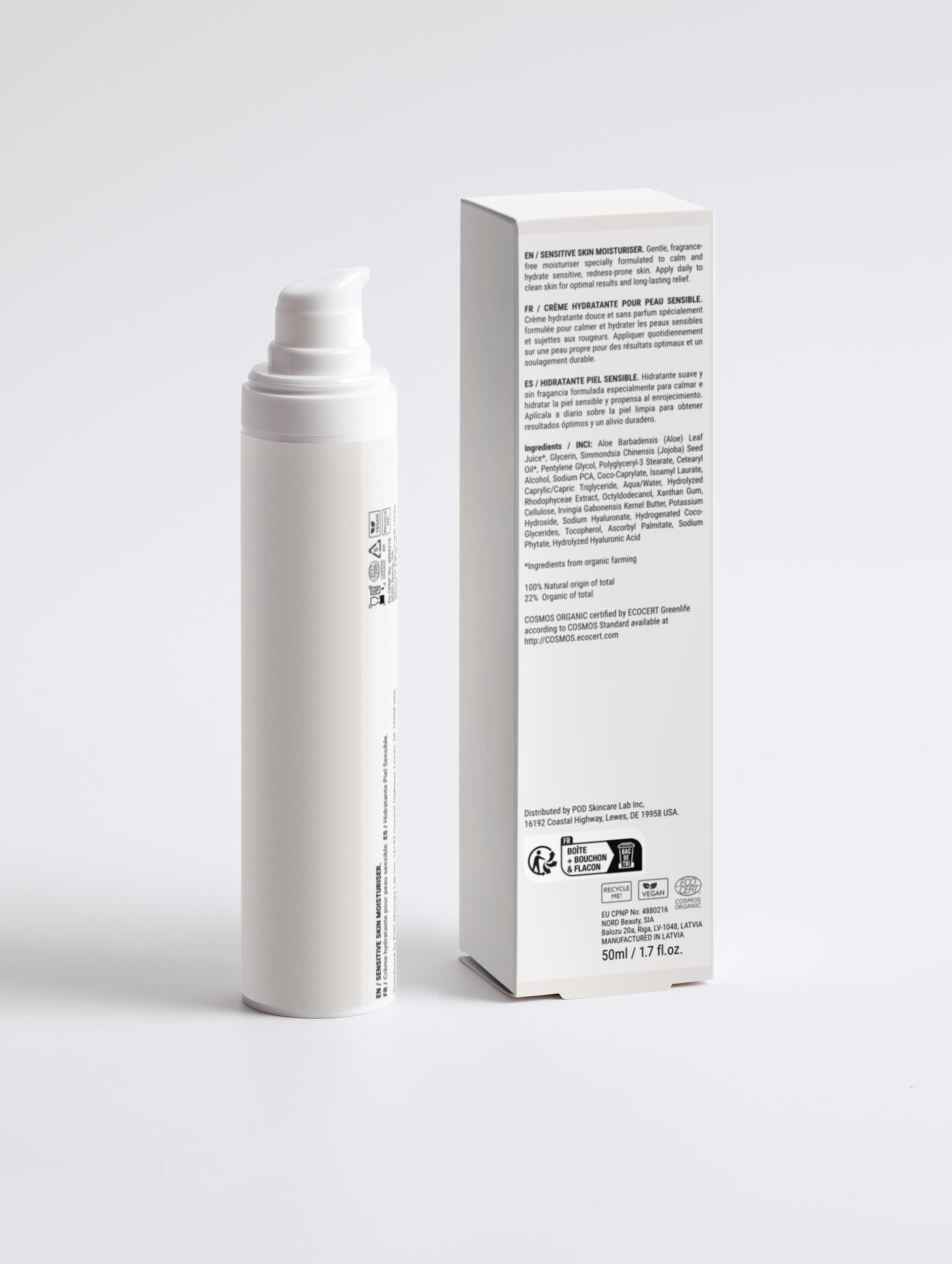 Face moisturizer for sensitive skin